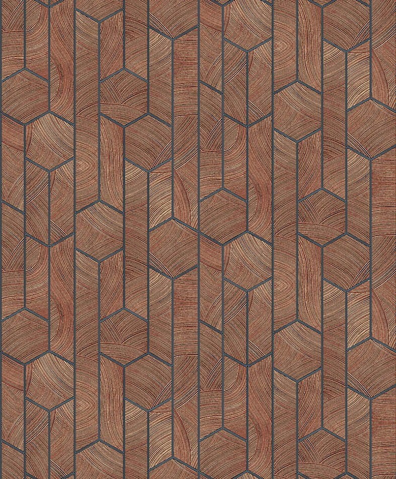 Khroma SUM106 Summer Kantha Rust - tapeta geometryczna