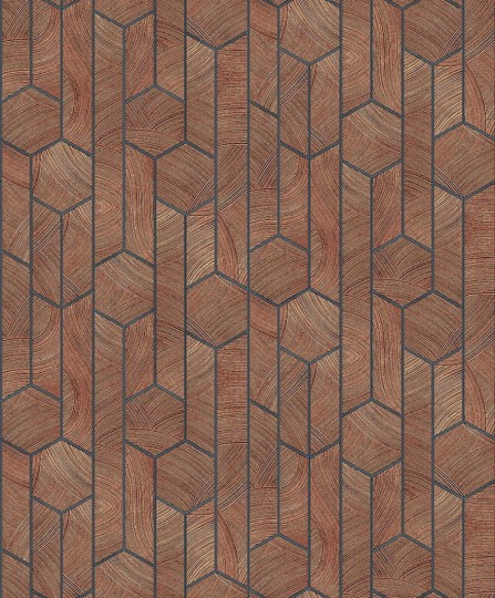 Khroma SUM106 Summer Kantha Rust - tapeta geometryczna