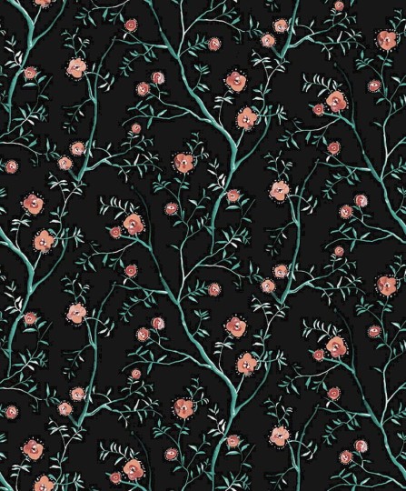 Khroma SUM203 Summer Sari Teal - tapeta w kwiaty
