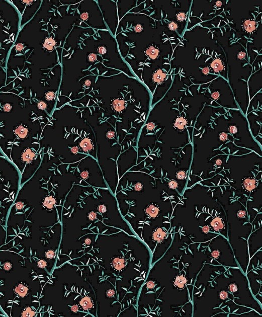 Khroma SUM203 Summer Sari Teal - tapeta w kwiaty