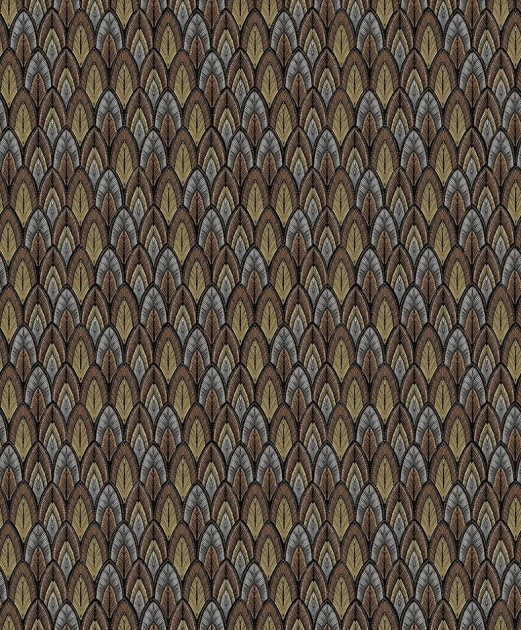 Khroma SUM402 Summer Dabu Gold - tapeta geometryczna w liście