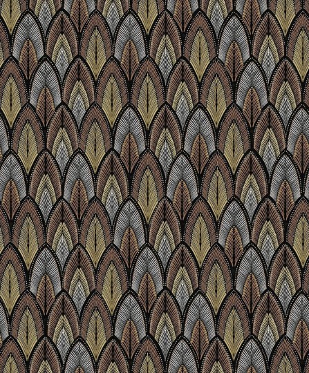 Khroma SUM402 Summer Dabu Gold - tapeta geometryczna w liście