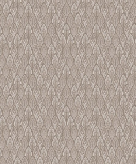 Khroma SUM404 Summer Dabu Taupe - tapeta geometryczna w liście
