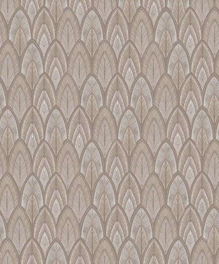 Khroma SUM404 Summer Dabu Taupe - tapeta geometryczna w liście