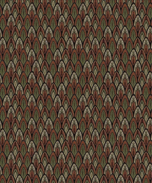 Khroma SUM405 Summer Dabu Oasis - tapeta geometryczna w liście