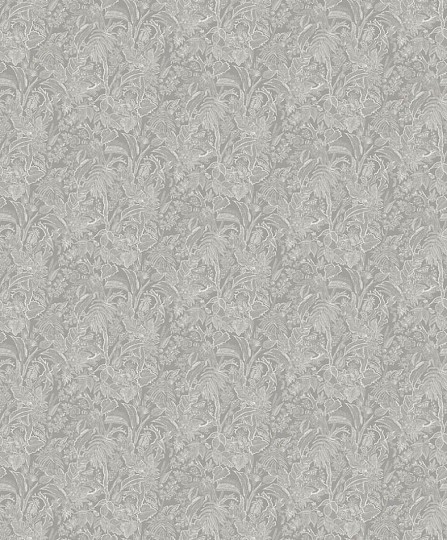 Khroma SUM501 Summer Onikar Silver - tapeta w rysunki liści i kwiatów