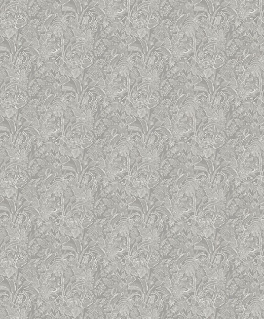 Khroma SUM501 Summer Onikar Silver - tapeta w rysunki liści i kwiatów