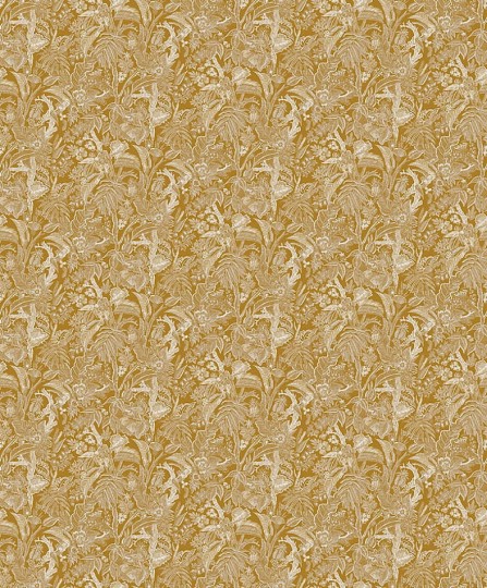 Khroma SUM502 Summer Onikar Gold - tapeta w rysunki liści i kwiatów