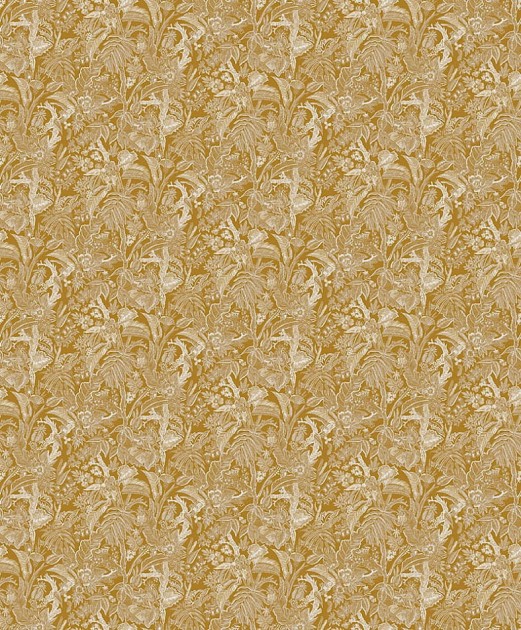 Khroma SUM502 Summer Onikar Gold - tapeta w rysunki liści i kwiatów