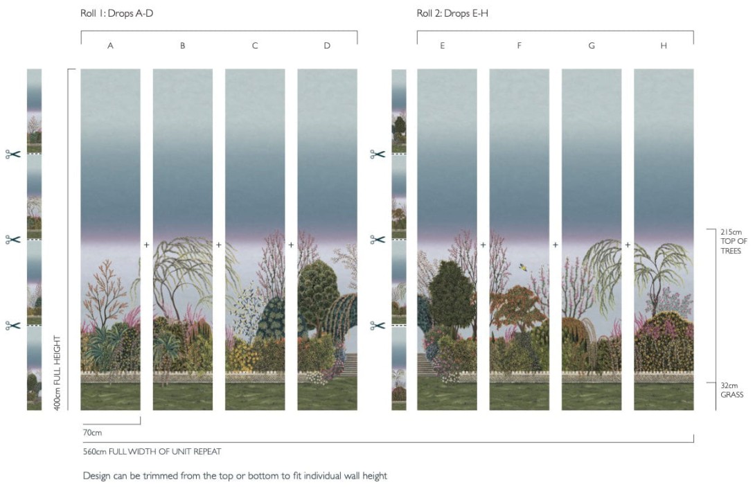 Cole&Son 120/4011 The Gardens Reverie - mural roślinna oaza (zestaw 2 rolek)