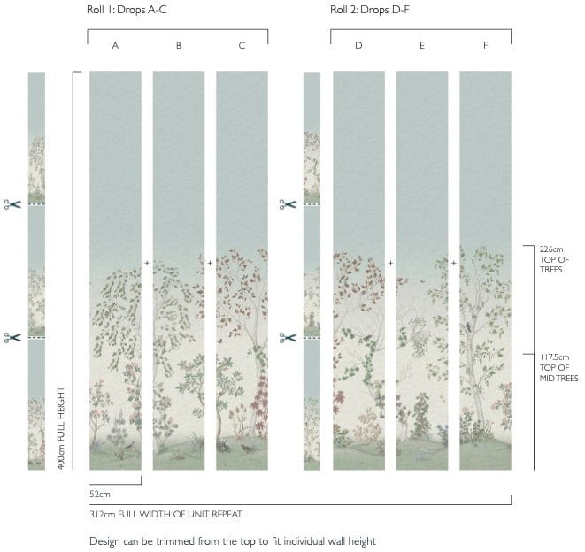 Cole&Son 120/6025 The Gardens Seasonal Woods - mural w brzozy (zestaw 2 rolek)