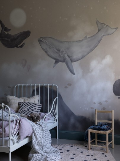 Boras Tapeter 9456W Studio Whales in the sky - mural w wieloryby