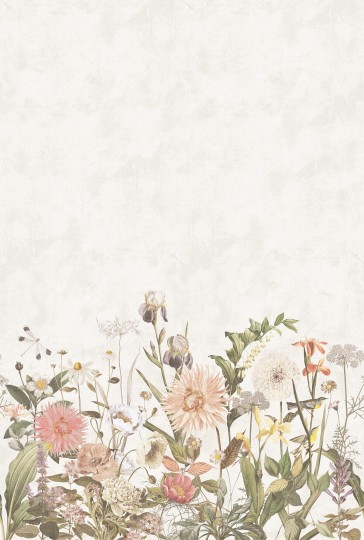 Boras Tapeter 9418W Studio Dahlia - mural z motywem łąki na jasnym tle
