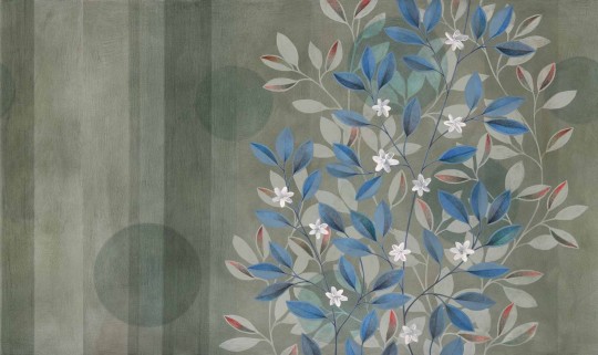 Wallpepper FF-02-A 2022 Pois verts - mural w kwiaty i liście