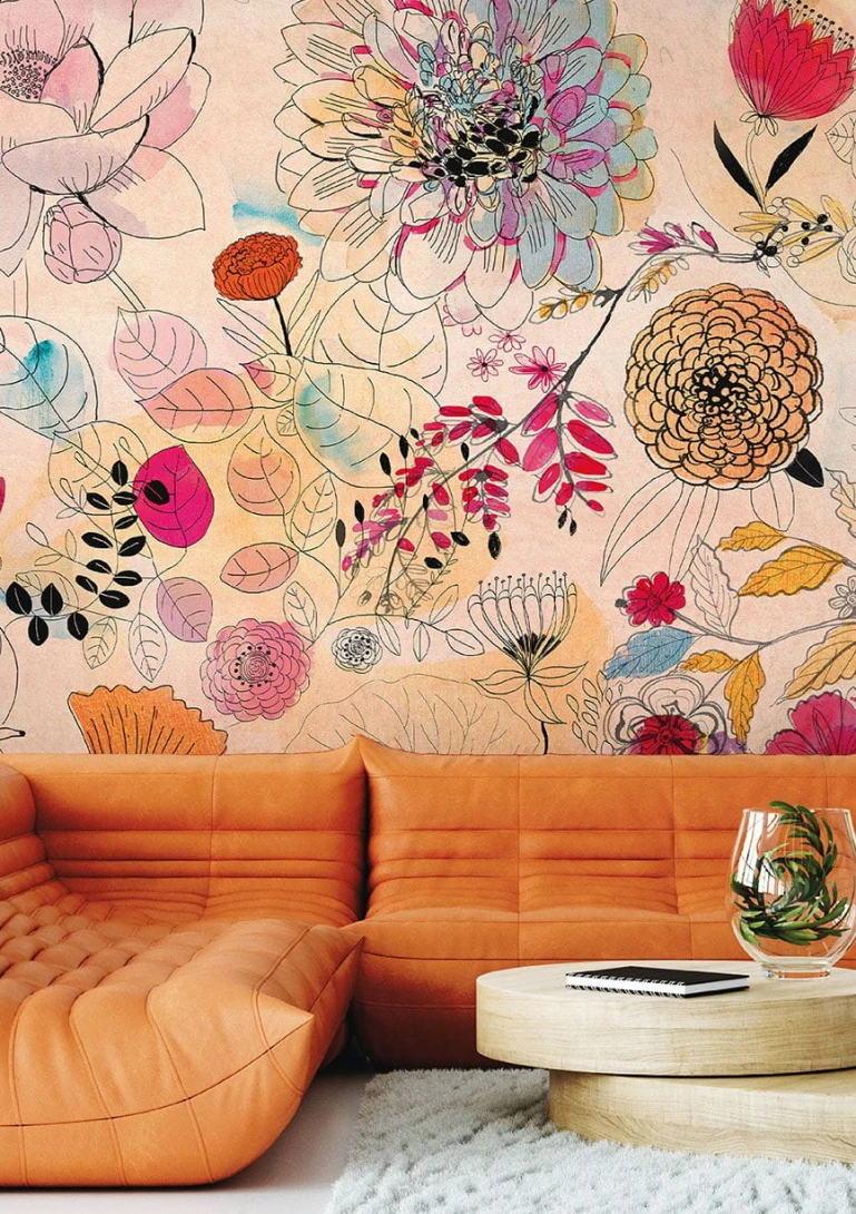 Wallpepper AS-22-A 2022 Watercolor illustration flowers - mural w kwiaty