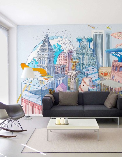 Wallpepper CS-03-A Capsule Carlo Stanga Città invisibili - mural z motywem magicznego miasta
