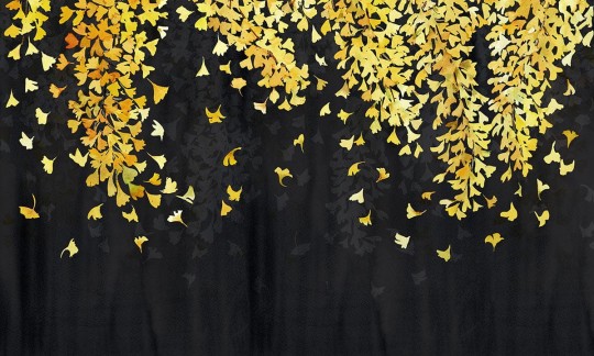 Wallpepper MD-03-B 2022 Yellow Ginkgo - mural w liście