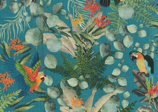 J&V 181 Lemuria Parrots 6522 - tapeta tropikalna