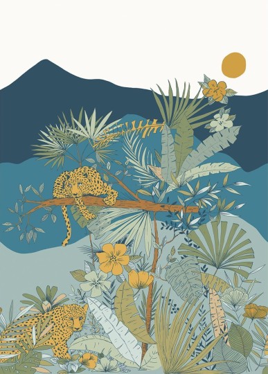 Casadeco 101477717 Beauty Full Image 2 Odyssee Panoramique Kenya - mural z dżunglą