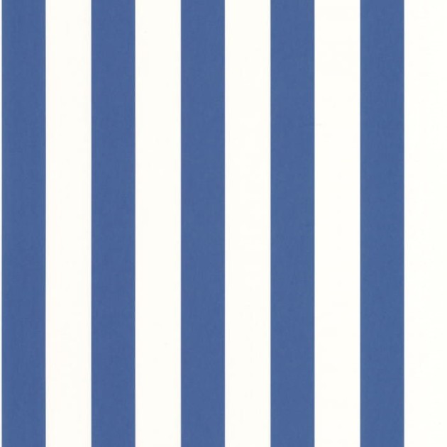Casadeco 87436679 Les Rayures Olympe Bleu Grec - tapeta w biało-granatowe pasy