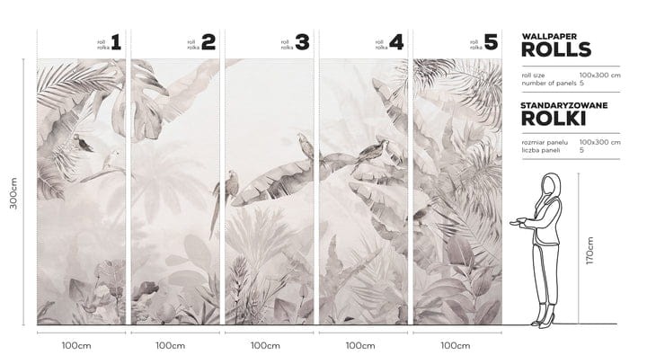 Wall Art Renew Jungle Beige - tapeta z dżunglą