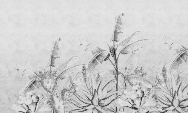 Wall Art Originals Rainforest Sketch - mural w liście bananowca