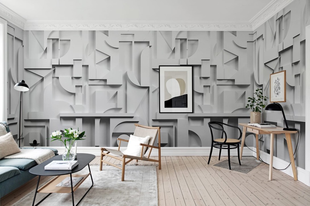 Rebel Walls R19289 Mic Linder Caroline Grey - mural geometryczny