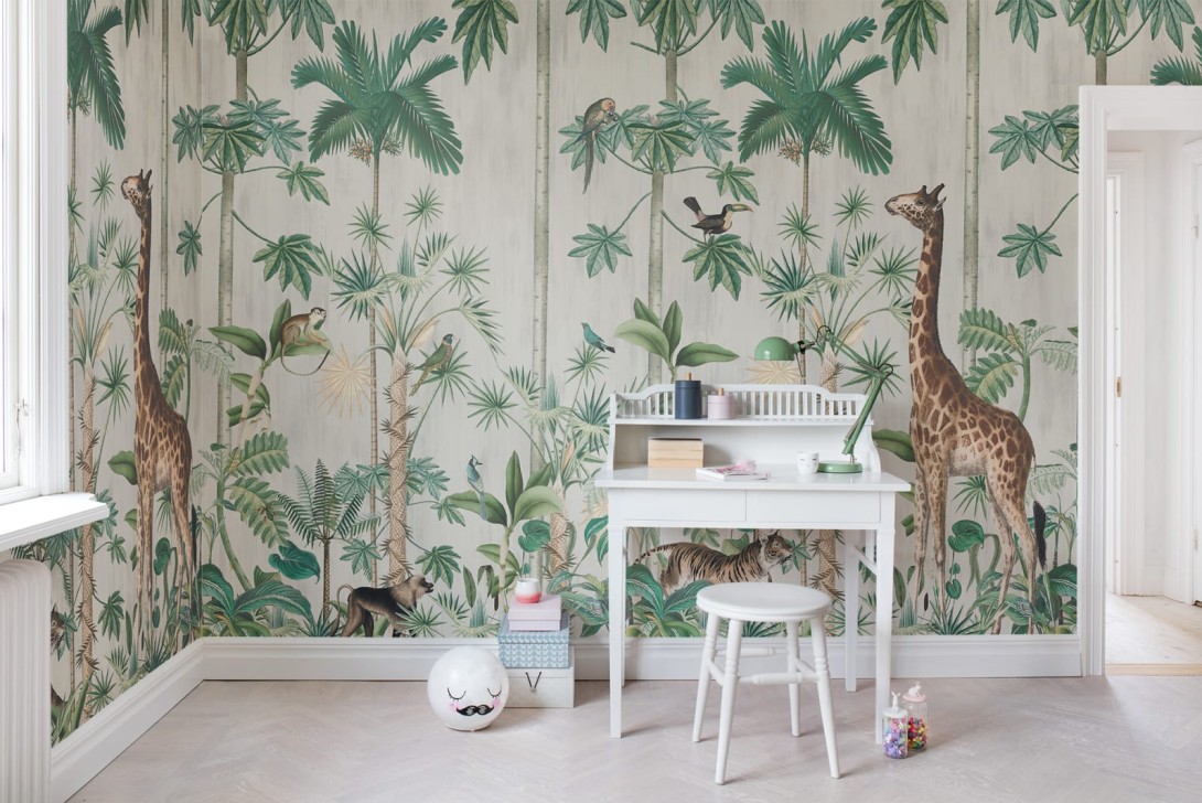 Rebel Walls R16791 Wonder World Giraffe's Stroll - mural z dżunglą