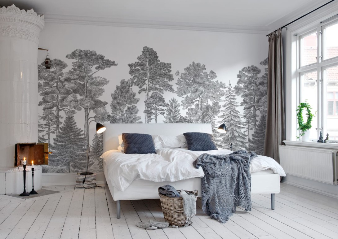 Rebel Walls R17201 Wonder World Scandinavian Bellewood Gray - mural z lasem