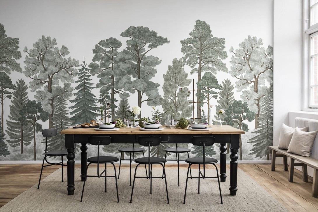 Rebel Walls R17202 Wonder World Scandinavian Bellewood Frost - mural z lasem