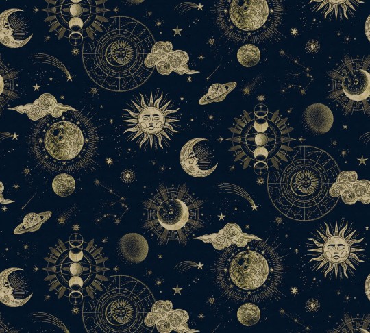 Rebel Walls R18431 Wonder World In The Sky Gold - mural z kosmosem