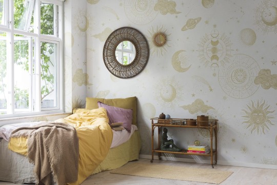 Rebel Walls R18432 Wonder World In The Sky Ivory - mural z kosmosem