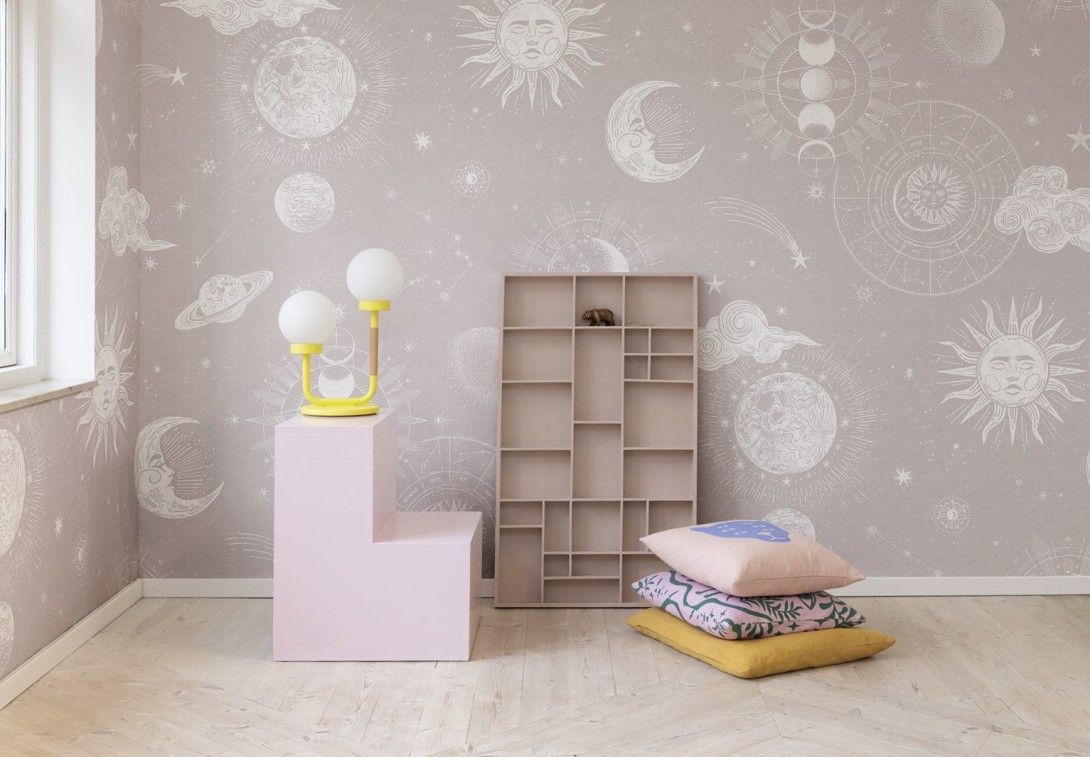 Rebel Walls R18434 Wonder World In The Sky Pink - mural z kosmosem