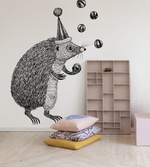 Rebel Walls R18204 Wonder World Circus Animal Iggy - mural z jeżem