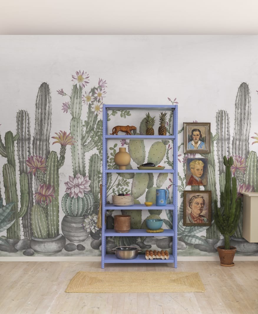 Rebel Walls R18452 Wonder World Playfull Cactus Ivory - mural z kaktusami