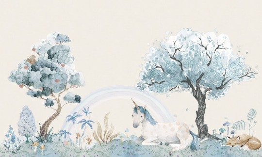 Rebel Walls R18183 Wonder World Unicorn Dream Sky - mural z jednorożcem