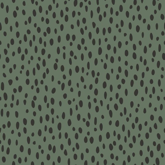 Esta 139258 Forest Friends - tapeta w czarne plamki na zielonym tle