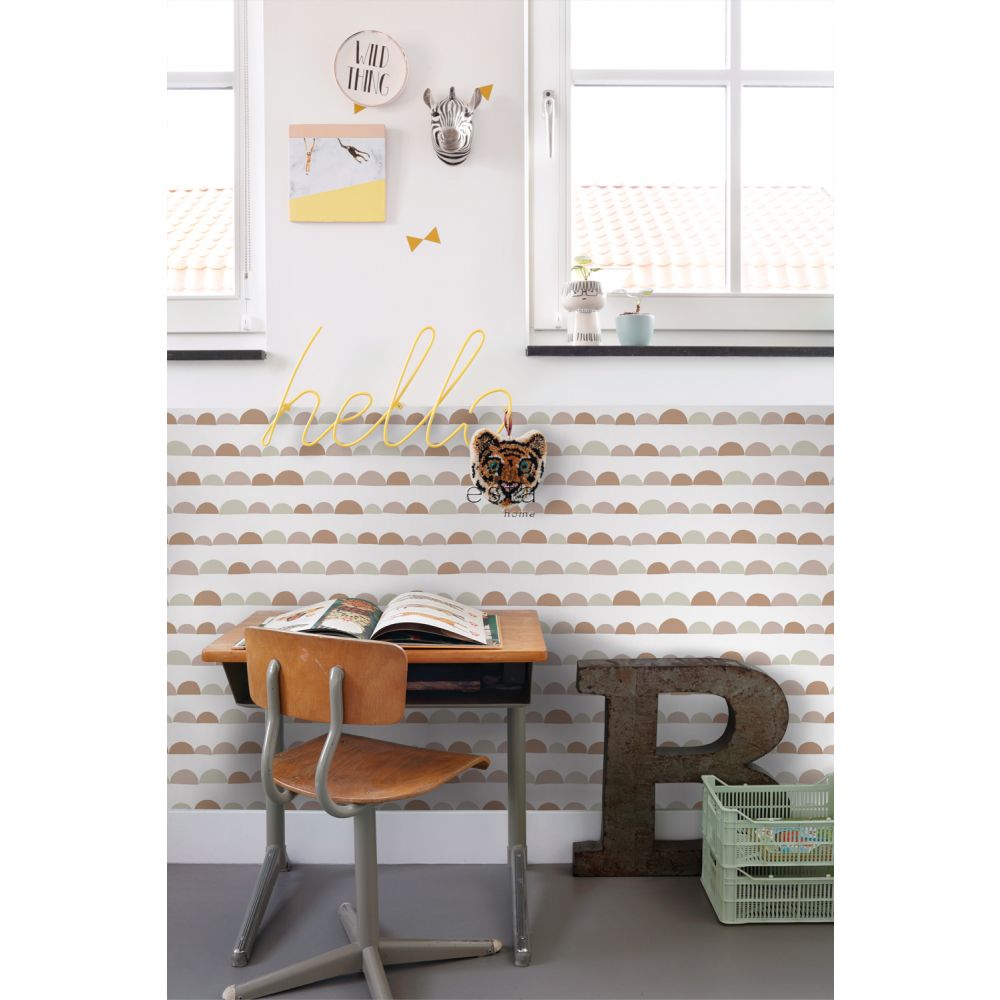 Esta 139266 Forest Friends - tapeta geometryczna w pastelowe górki