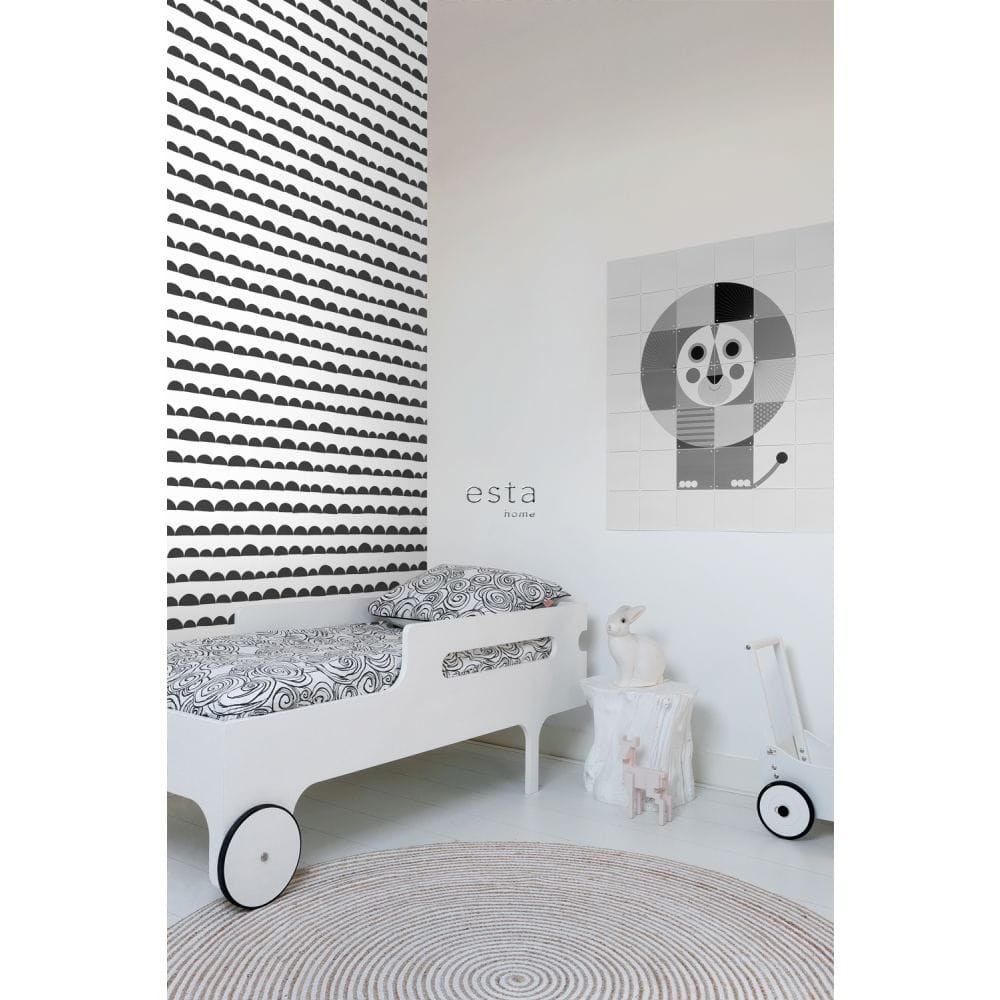 Esta 139268 Forest Friends - tapeta geometryczna w czarne górki