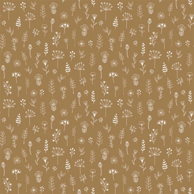 Esta 139281 Forest Friends - tapeta w roślinki na musztardowym tle