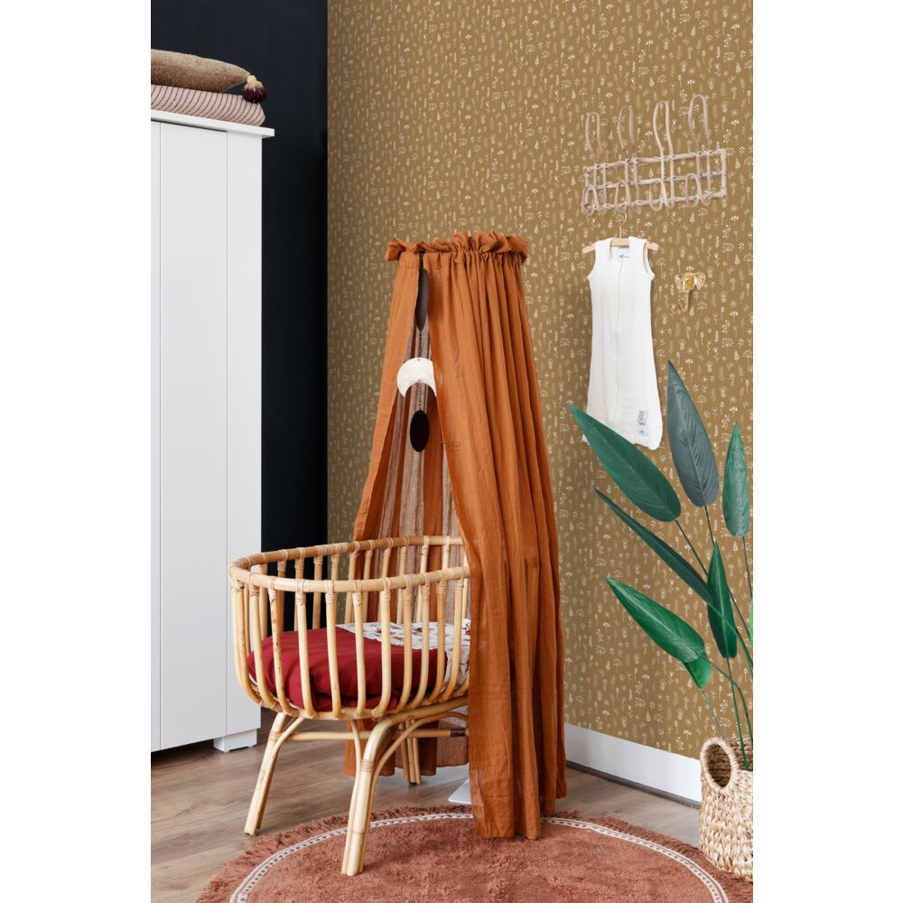Esta 139281 Forest Friends - tapeta w roślinki na musztardowym tle