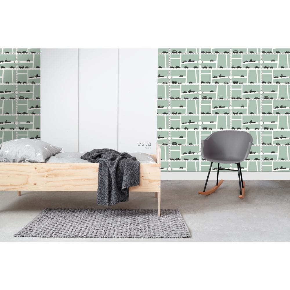 Esta 139283 Forest Friends - tapeta w samochody na miętowym tle