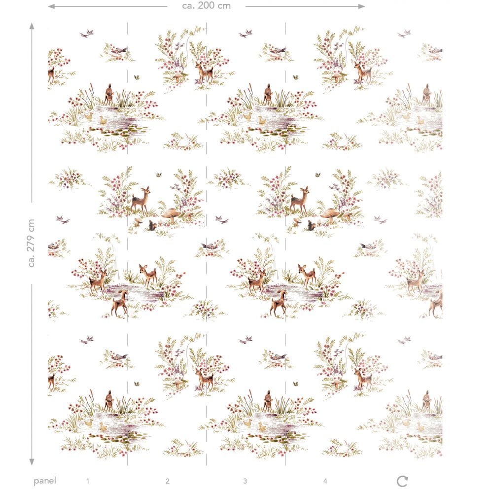 Esta 159055 Forest Friends - mural z sarenkami w lesie