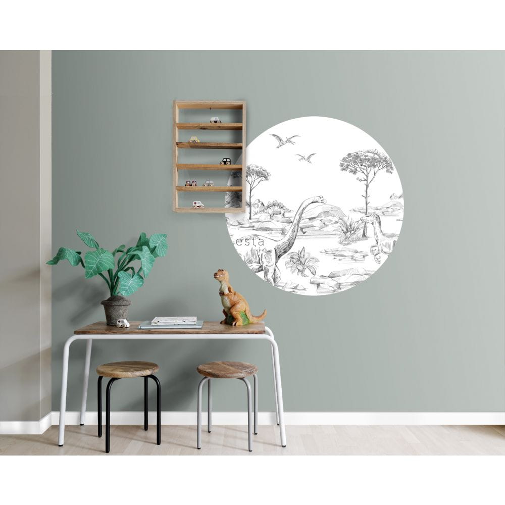Esta 159073 Forest Friends - samoprzylepny mural z dinozaurami na białym tle