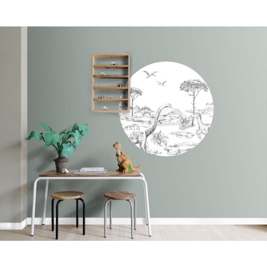 Esta 159073 Forest Friends - samoprzylepny mural z dinozaurami na białym tle