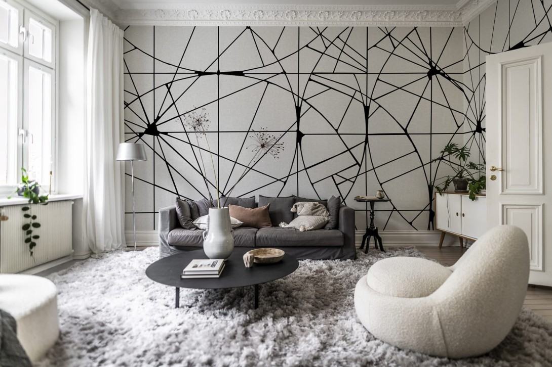 Rebel Walls R18614 Facet Graphite - mural geometryczny
