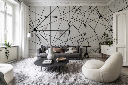Rebel Walls R18614 Facet Graphite - mural geometryczny