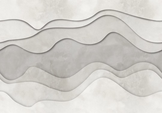 Rebel Walls R18629 3D Wave White - mural geometryczny