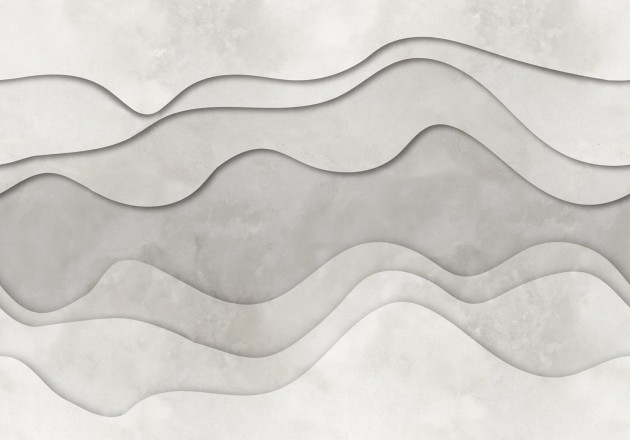 Rebel Walls R18629 3D Wave White - mural geometryczny