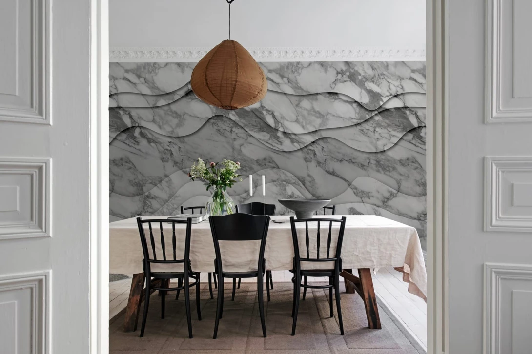 Rebel Walls R18626 3D Wave Marble - mural geometryczny